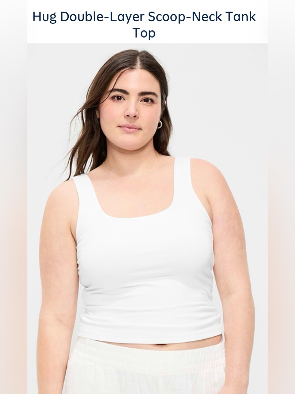 Old Navy White Double-Layer Scoop-Neck Tank Top